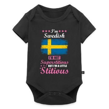 Swede Gift drôle en disant Suède - Body à manches courtes Premium Bébé - noir - Devant