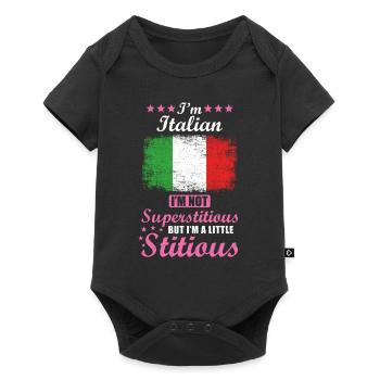 Italian Gift funny saying Italy - Baby Premium short-sleeve bodysuit - black - Front