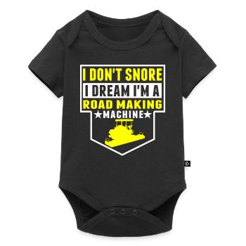 Je ne ronfle pas, je rêve, je fais de la construction de routes - Body à manches courtes Premium Bébé - noir - Devant