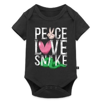 Serpent Serpent Fille Vintage Paix - Body à manches courtes Premium Bébé - noir - Devant