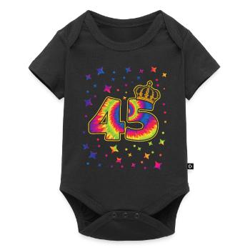 Tie-dye 45th birthday party 45 years old - Baby Premium short-sleeve bodysuit - black - Front