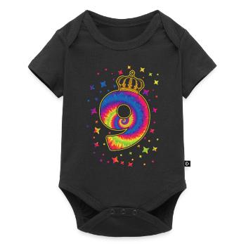 Tie-dye fête d’anniversaire 9 ans 9 ans - Body à manches courtes Premium Bébé - noir - Devant