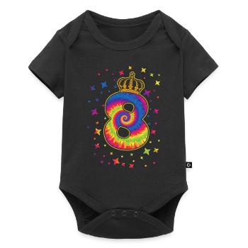 Tie-dye 8. Geburtstagsfeier 8 Jahre Alter - Baby Premium Kurzarmbody - Schwarz - Vorne