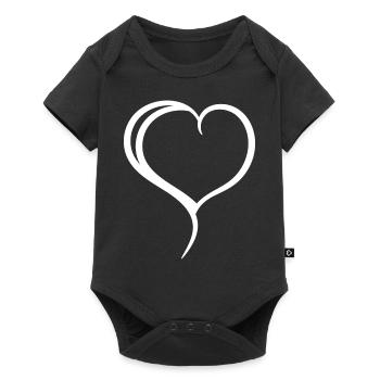 White Heart Simple - Baby Premium short-sleeve bodysuit - black - Front