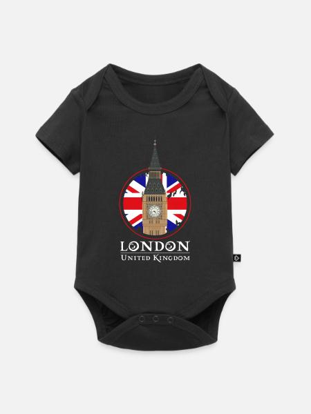 London - Baby Premium Kurzarmbody - Schwarz