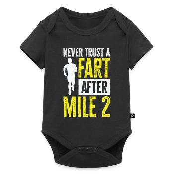 Jogger Runner Marathon Jogging Ski de fond - Body à manches courtes Premium Bébé - noir - Devant