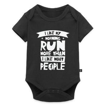 Jogger Runner Marathon Jogging Ski de fond - Body à manches courtes Premium Bébé - noir - Devant