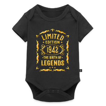 80 Geburtstag Limited Edition Vintage 1942 - Baby Premium Kurzarmbody - Schwarz - Vorne