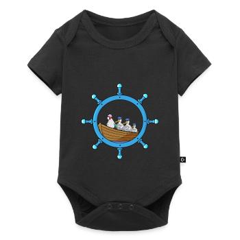 Volant maritime Grand-mère Poulet Détresse Bateau à rames - Body à manches courtes Premium Bébé - noir - Devant