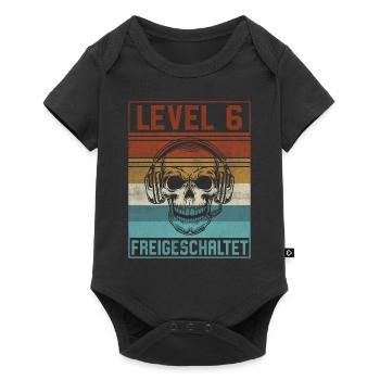 6. Geburtstag Gamer Level 6 Jahre - Baby Premium Kurzarmbody - Schwarz - Vorne