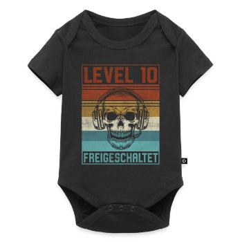 10. Geburtstag Gamer Level 10 Jahre - Baby Premium Kurzarmbody - Schwarz - Vorne