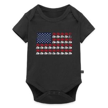 caravane Camping 4 juillet American Flag Gift - Body à manches courtes Premium Bébé - noir - Devant