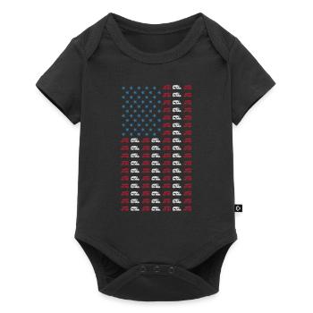 amerikanische Flagge RV Geschenk Juli 4th Vatertag - Baby Premium Kurzarmbody - Schwarz - Vorne