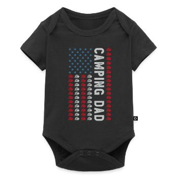 Camping Papa juillet 4 juillet caravane rv cadeau de fête des pères - Body à manches courtes Premium Bébé - noir - Devant