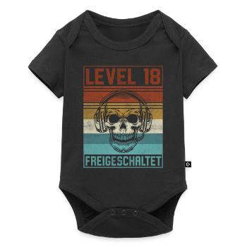 18. Geburtstag Gamer Level 18 Jahre - Baby Premium Kurzarmbody - Schwarz - Vorne
