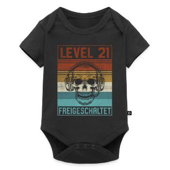 21. Geburtstag Gamer Level 21 Jahre - Baby Premium Kurzarmbody - Schwarz - Vorne