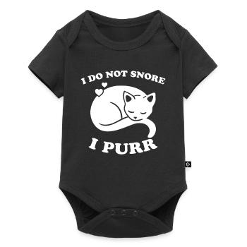 Purring Snoring Funny Saying Cat Gift - Baby Premium short-sleeve bodysuit - black - Front