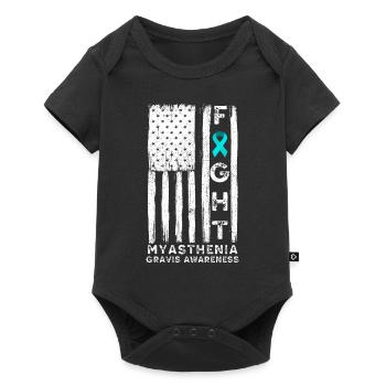 Myasthenia gravis awareness american flag - Baby Premium short-sleeve bodysuit - black - Front