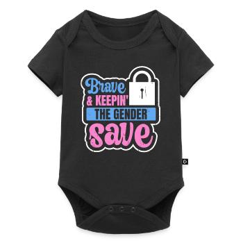 Gender Reveal Design für eine Gender-Hüterin - Baby Premium Kurzarmbody - Schwarz - Vorne
