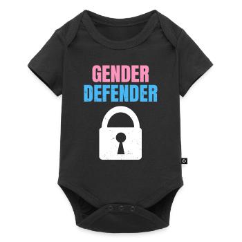 Gender Defender Zitat für einen Keeper der Gender - Baby Premium Kurzarmbody - Schwarz - Vorne