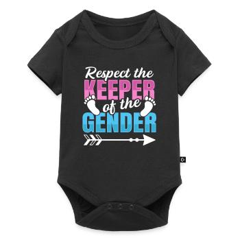 Gender Reveal Zitat für einen Hüter des - Baby Premium Kurzarmbody - Schwarz - Vorne