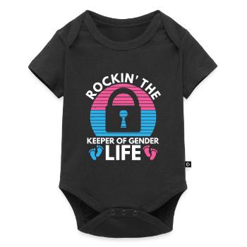 Gender Reveal Design für eine Gender-Hüterin - Baby Premium Kurzarmbody - Schwarz - Vorne