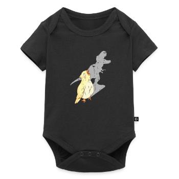 Cockatiel hurlant avec une ombre de dinosaure - - Body à manches courtes Premium Bébé - noir - Devant
