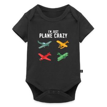 I’m Just Plane Crazy - Avion de compagnie aérienne d’aviation - Body à manches courtes Premium Bébé - noir - Devant