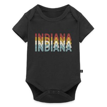 US 70s Retro State Vintage Indiana - Baby Premium short-sleeve bodysuit - black - Front