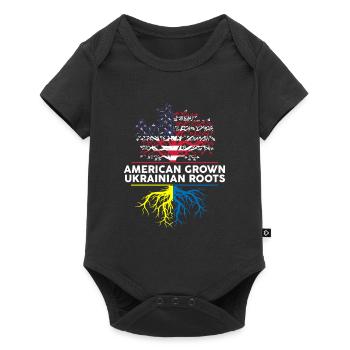 Racines ukrainiennes cultivées aux États-Unis Ukraine Amérique - Body à manches courtes Premium Bébé - noir - Devant