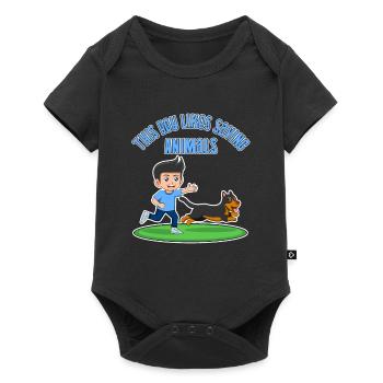 Boy Likes Saving Animals Citation drôle Animaux de - Body à manches courtes Premium Bébé - noir - Devant