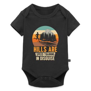 Jogger Runner Marathon Jogging Ski de fond - Body à manches courtes Premium Bébé - noir - Devant