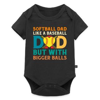 Papa softball comme un papa de baseball mais des balles plus grosses - Body à manches courtes Premium Bébé - noir - Devant