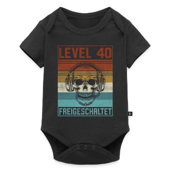 40. Geburtstag Gamer Level 40 Jahre - Baby Premium Kurzarmbody - Schwarz - Vorne