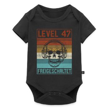 47. Geburtstag Gamer Level 47 Jahre - Baby Premium Kurzarmbody - Schwarz - Vorne