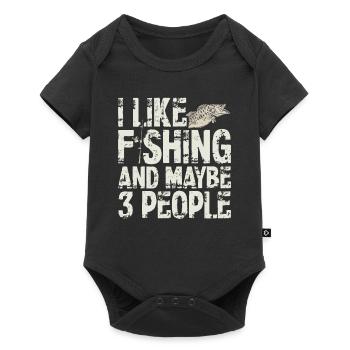 I Like Fishing And Maybe Three People Funny - Body à manches courtes Premium Bébé - noir - Devant