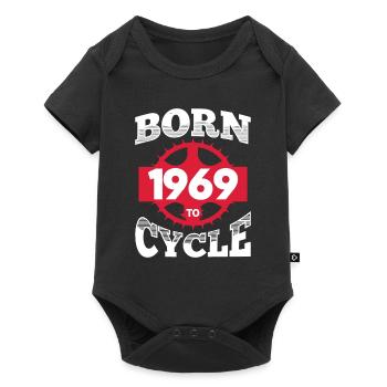 Né en 1969 pour vélo anniversaire roue de vélo - Body à manches courtes Premium Bébé - noir - Devant