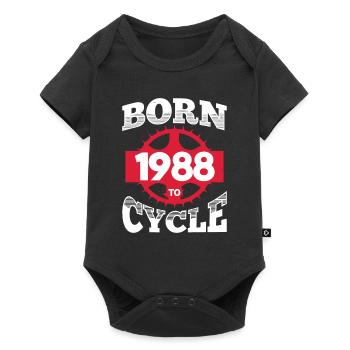 Né en 1988 pour vélo anniversaire roue de vélo - Body à manches courtes Premium Bébé - noir - Devant