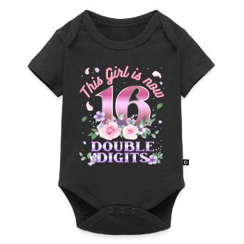 Dieses Mädchen Ist Jetzt 16 Double Digits 16. - Baby Premium Kurzarmbody - Schwarz - Vorne
