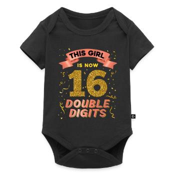 Dieses Mädchen Ist Jetzt 16 Double Digits 16. - Baby Premium Kurzarmbody - Schwarz - Vorne