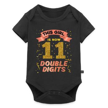 Dieses Mädchen Ist Jetzt 11 Double Digits 11. - Baby Premium Kurzarmbody - Schwarz - Vorne
