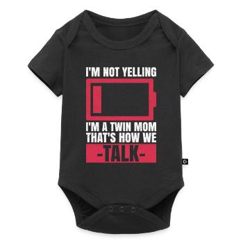Mom of 2 Design für eine Mutter von Zwillingen - Baby Premium Kurzarmbody - Schwarz - Vorne