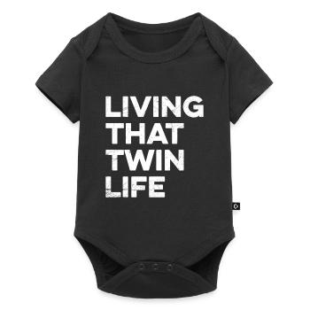 Das Leben eines Zwillings Design für einen - Baby Premium Kurzarmbody - Schwarz - Vorne