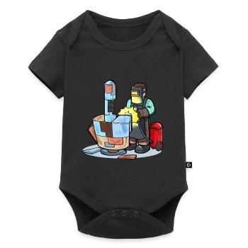 Welding Metal Middle Finger Welder - Baby Premium short-sleeve bodysuit - black - Front