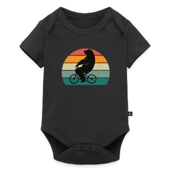 Fahrrad Fahrradfahren Fahrradfahrer Stadtrad Rad - Baby Premium Kurzarmbody - Schwarz - Vorne