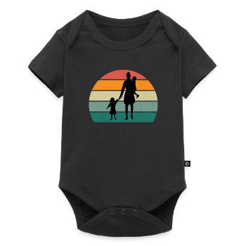 Famille Maman Papa Enfant Fils Fille Tante Oncle - Body à manches courtes Premium Bébé - noir - Devant