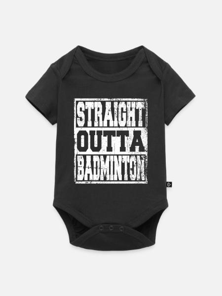 Badminton Spruch lustig - Baby Premium Kurzarmbody - Schwarz