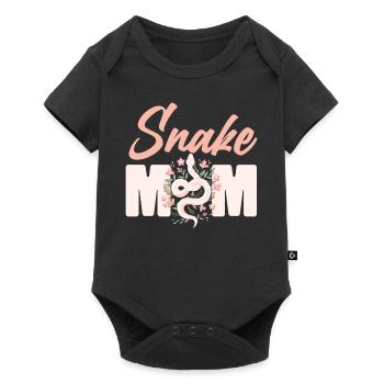 Snake Serpent Mom Mother Flower - Baby Premium short-sleeve bodysuit - black - Front