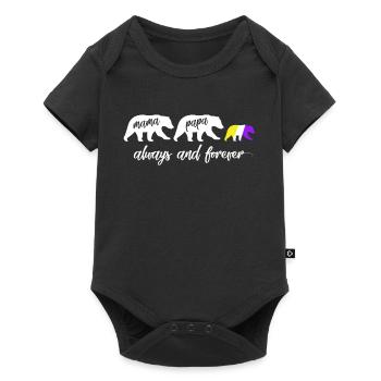 Nichtbinärer Mama Bär - LGBTQ - Baby Premium Kurzarmbody - Schwarz - Vorne