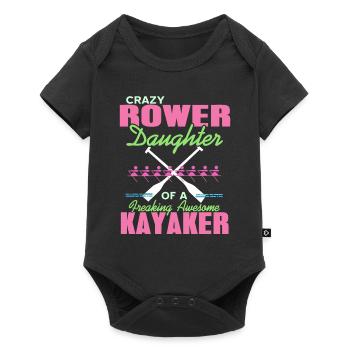 Rameur fou fille d’un thé de kayakiste effrayant - Body à manches courtes Premium Bébé - noir - Devant